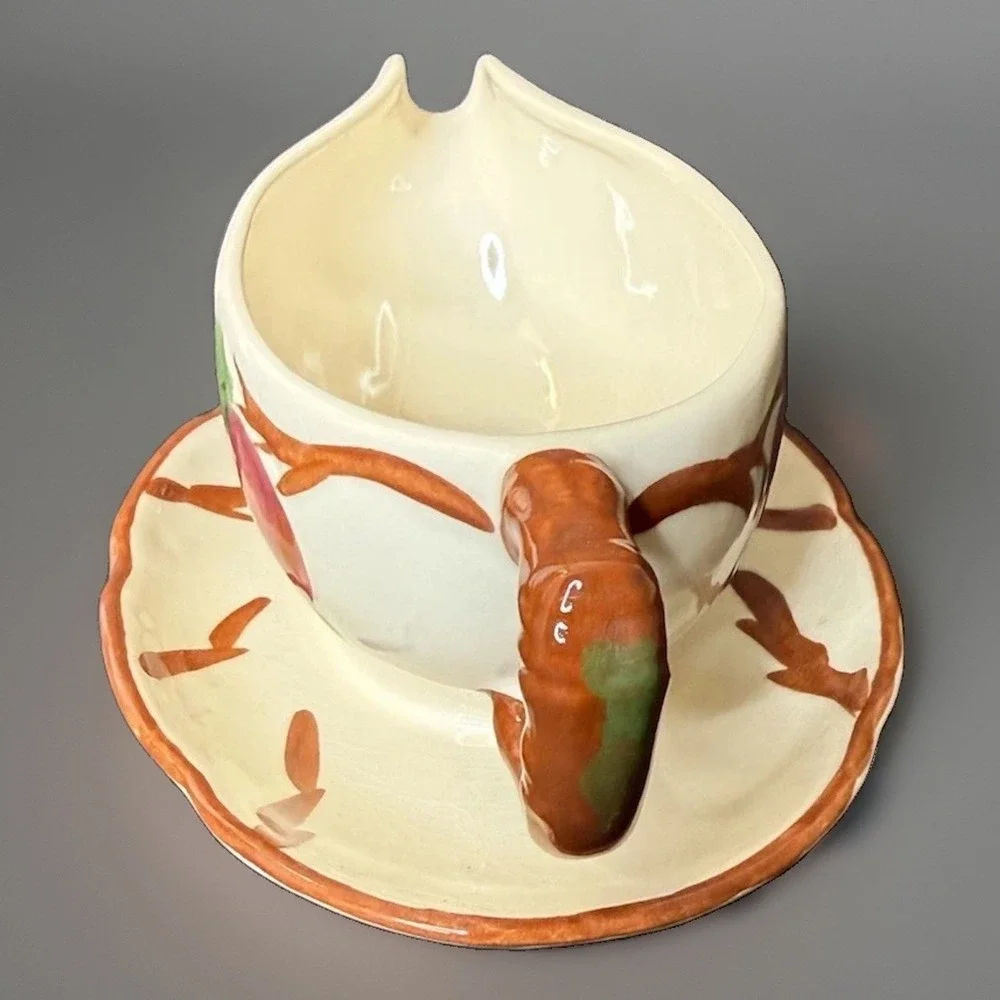 Vintage Franciscan Apple Gravy Boat Attached Underplate Made England Ceramic GUC